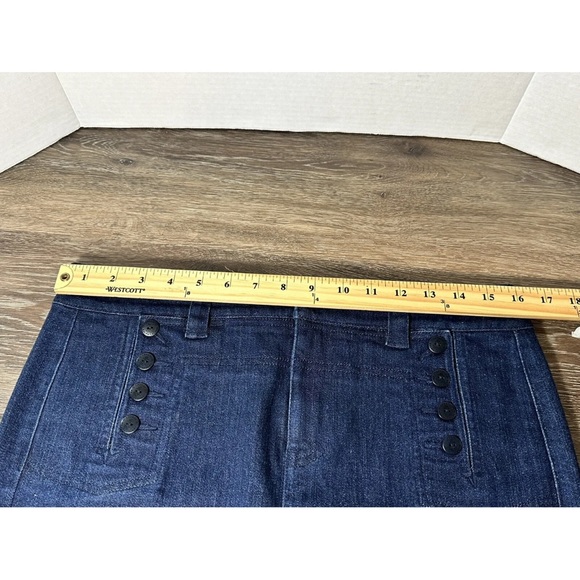 LRL Lauren Jeans Co Ralph Lauren Womens Sz 6 Denim Jean Skirt Dark Blue, Buttons - Picture 8 of 12
